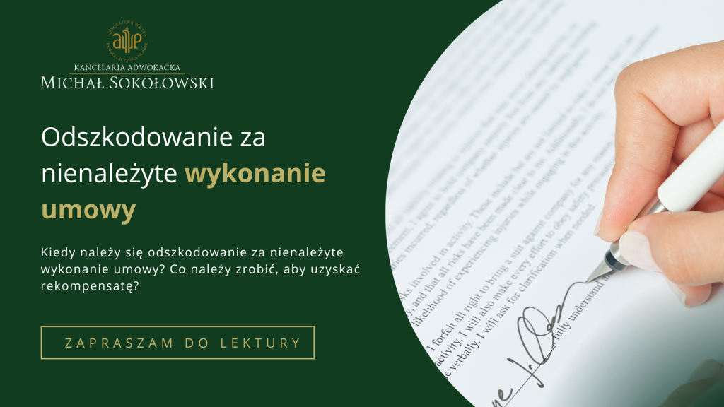 odszkodowanie za nienależyte wykonanie umowy